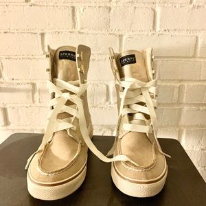 Womens Sperry Top Sider Gold Camo Lace Up Boots